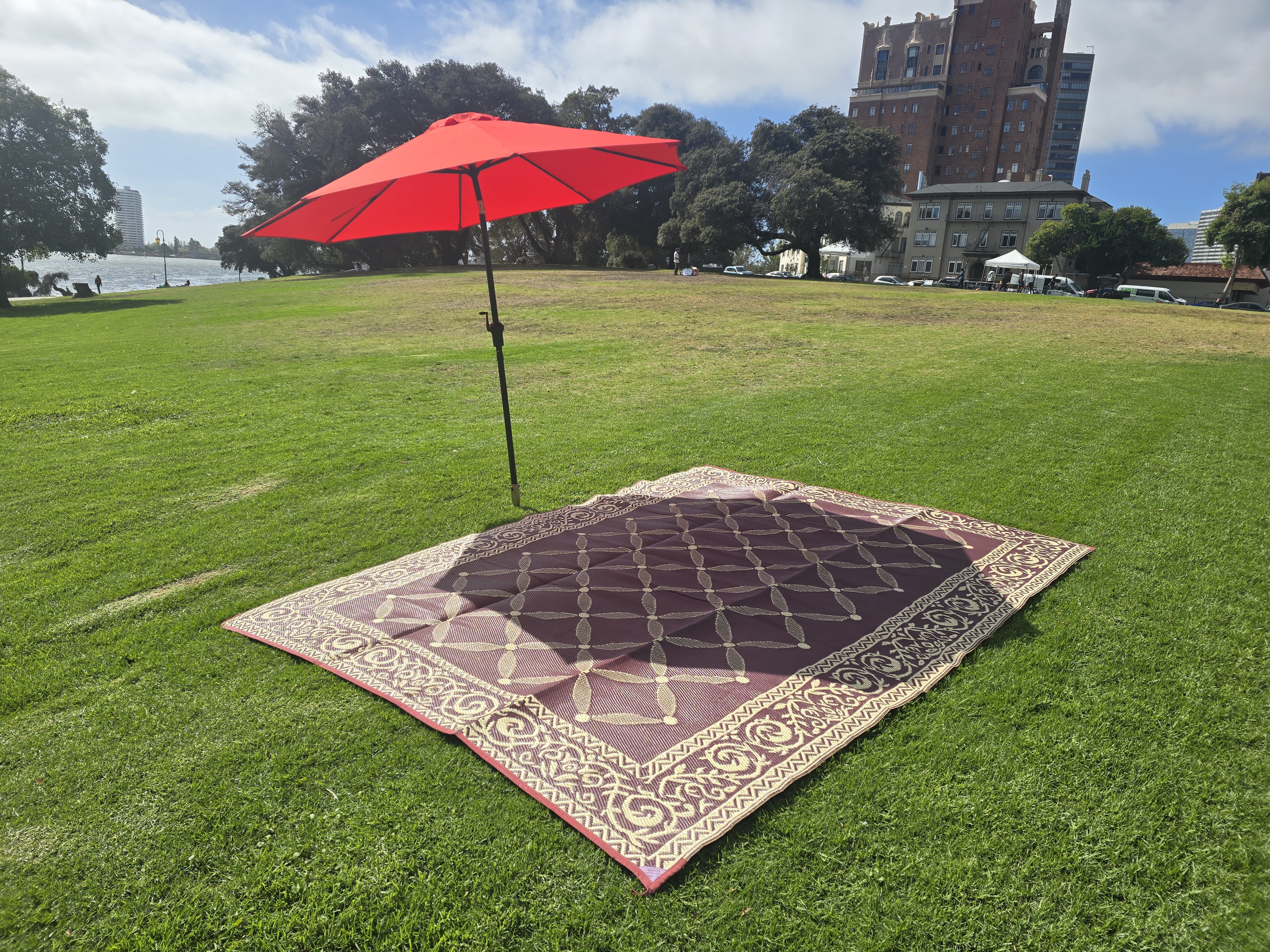 Umbrella and blanket location